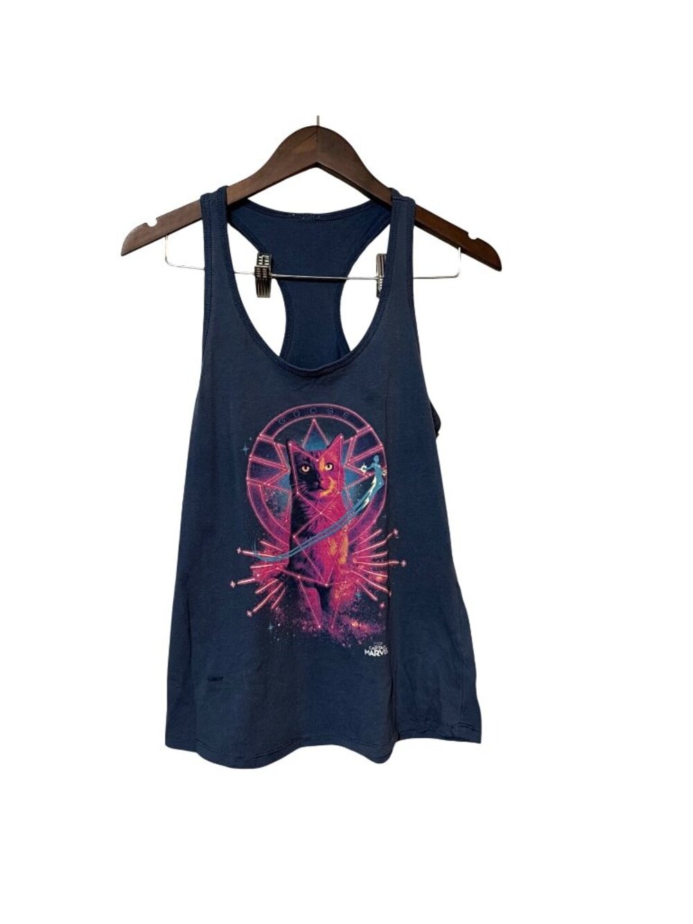 Marvel Womens Goose The Cat Racerback Tank Top‎ Black